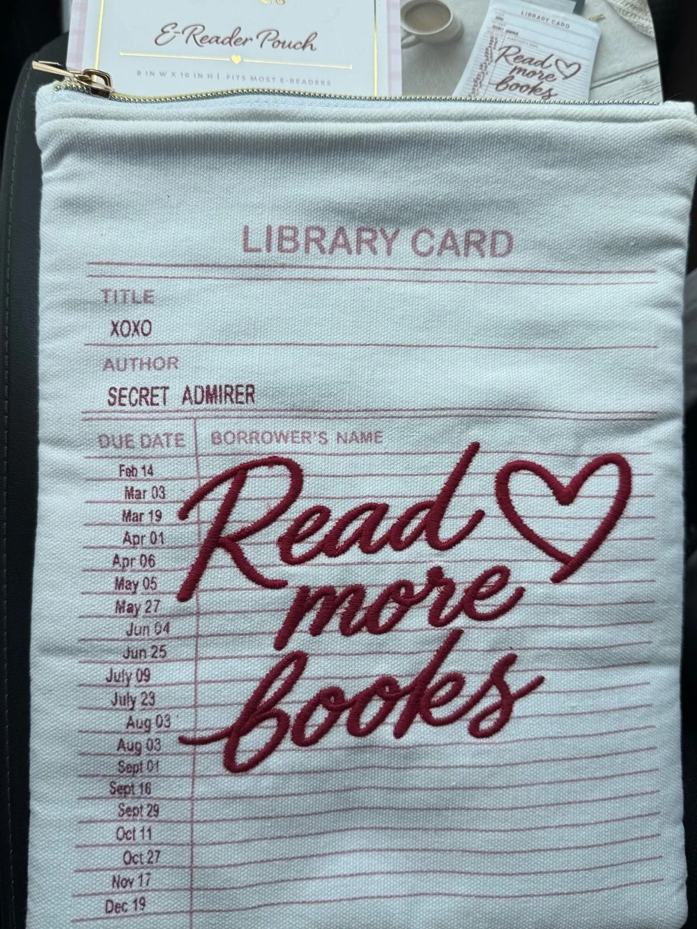 Kindle E Reader Sleeve Read More Books Library Card Pouch